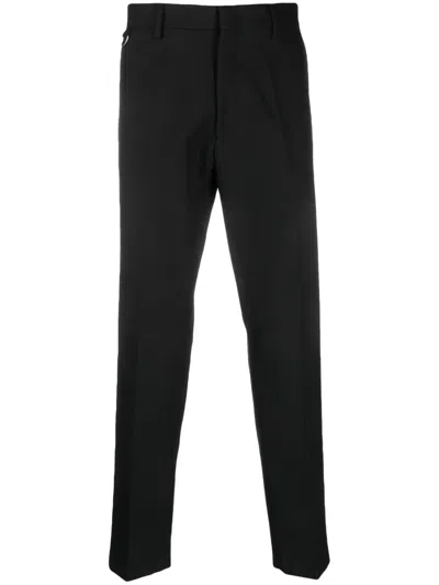 Low Brand Pressed-crease Cropped Trousers In Black