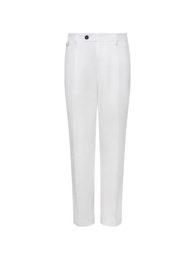 Low Brand Pressed-crease Button-fastening Trousers In White