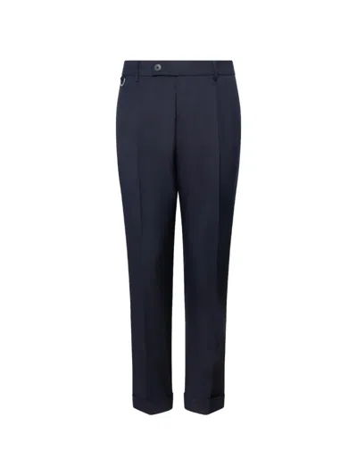Low Brand Pressed-crease Turn-up Trousers In Black