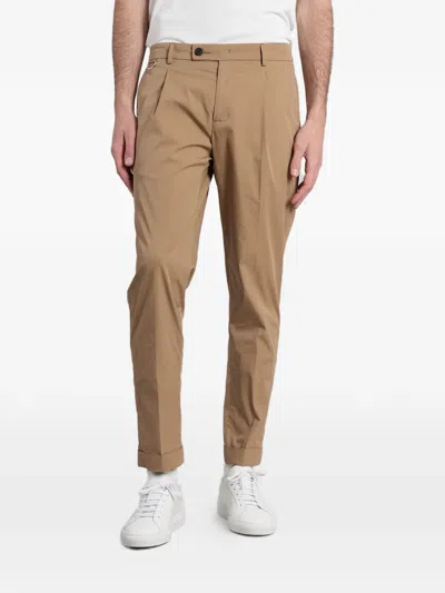 Low Brand Pressed-crease Turn-up Trousers In Neutral