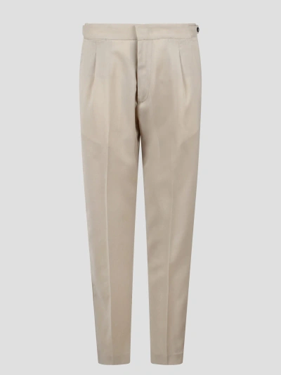 Low Brand Rivale Tropical Wool Trousers In Nude & Neutrals