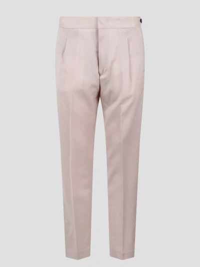 Low Brand Rivale Tropical Wool Trousers In Pink & Purple