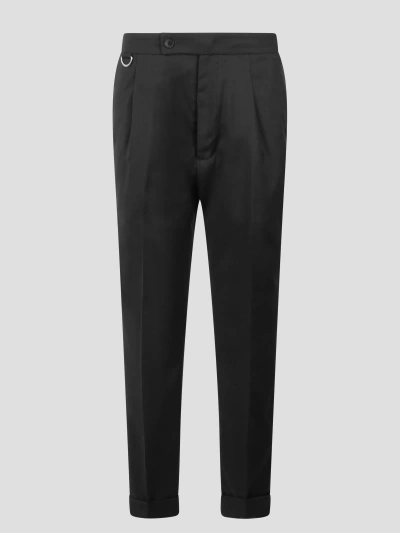 Low Brand Riviera Elastic Tropical Wool Trousers In Black