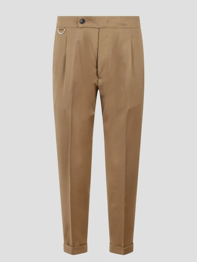 Low Brand Riviera Elastic Tropical Wool Trousers In Brown