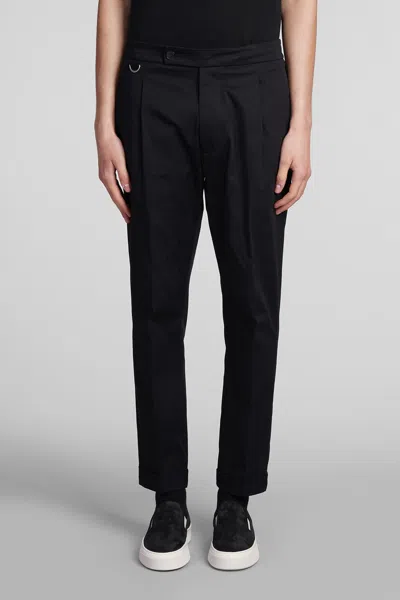 LOW BRAND RIVIERA PANTS IN BLACK COTTON