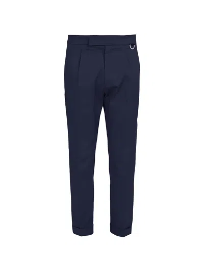 Low Brand Riviera Pleated Trousers In Blue