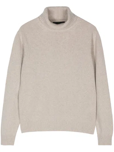 Low Brand Roll-neck Sweater In Neutrals