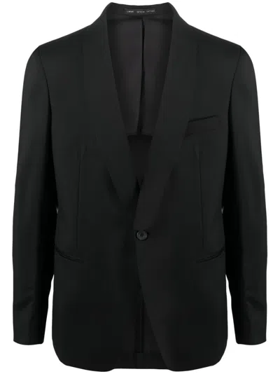 Low Brand Shawl-lapel Wool Blazer In Schwarz