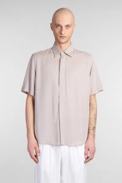 Low Brand Shirt S120 Shirt In Taupe Wool And Polyester