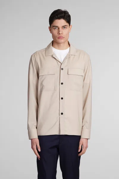 Low Brand Shirt S134 Tropical Shirt In Beige Wool In Brown