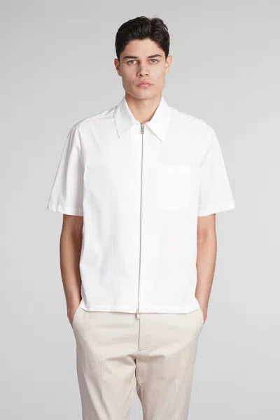 Low Brand Shirt Zip S143 Shirt In White Cotton
