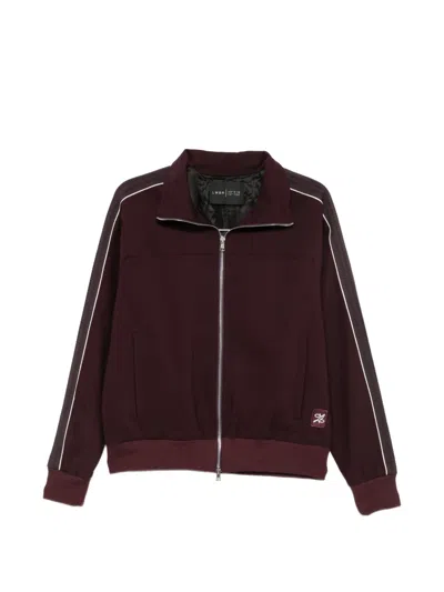 Low Brand Side-stripe Zip-up Jacket In Burgundy