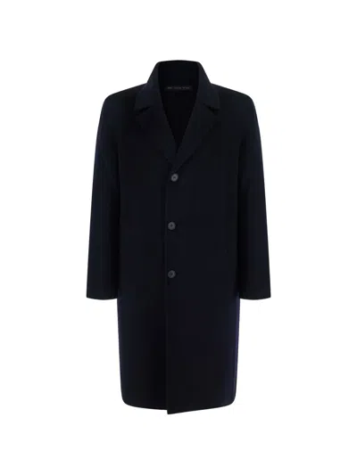 Low Brand Single-breasted Notched-lapel Coat In Black
