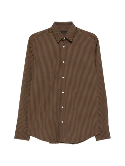 Low Brand Striped Shirt In Brown