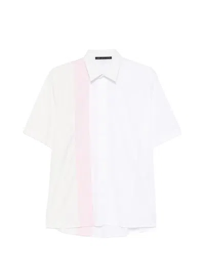 Low Brand Striped-panel Shirt In White