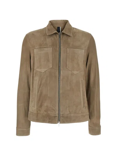 Low Brand Suede Shirt Jacket In Brown