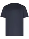 Low Brand Black Solid Crew Neck T-shirt In Blue