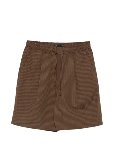 Low Brand Tokyo Stripe-pattern Shorts In Brown