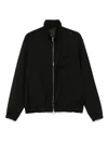 Low Brand Zip-front Collared Shirt Jacket In Black