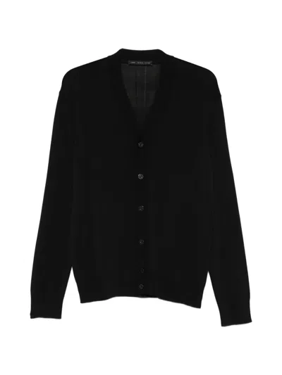 Low Brand V-neck Button-up Cardigan In Black