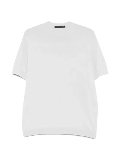 Low Brand 골지 헴 티셔츠 In White