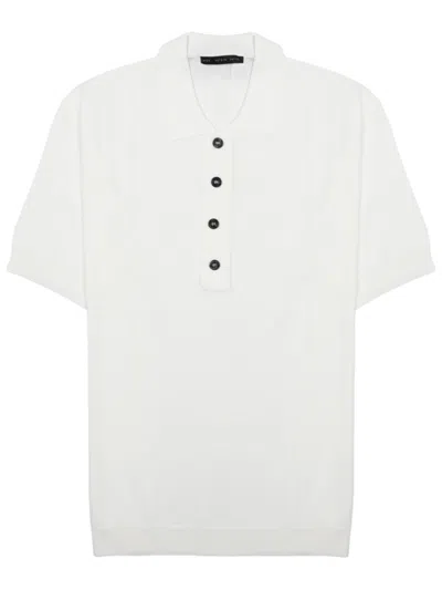 Low Brand Men White Solid Shirt Collar Polo