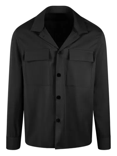 Low Brand Wool Shirt In Black