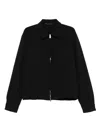 Low Brand Zip-front Collared Shirt Jacket In Black