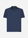 LOW BRAND ZIP-UP COTTON POLO SHIRT