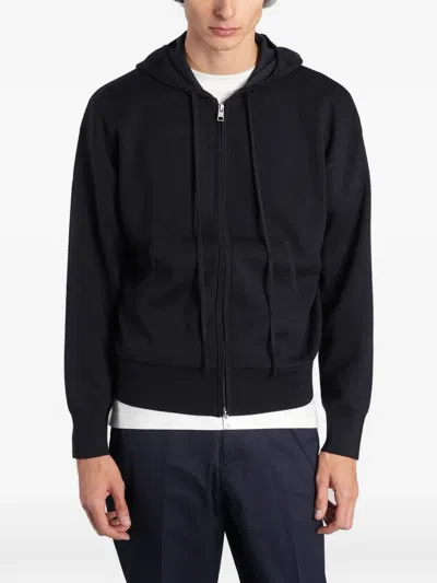 Low Brand Zip-up Drawstring Hoodie In Blue