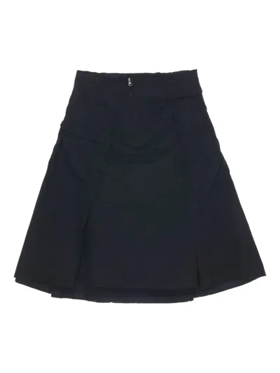 Low Classic Fluted Midi Skirt In 黑色