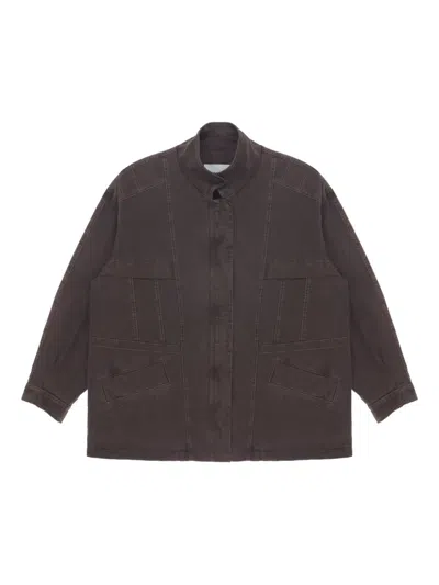 Low Classic Stitch-detailing Utility Jacket In 褐色