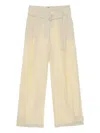 Low Classic Double Belt Pleated Trousers In 中性色