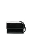 Low Classic Foldover Top Leather Bag In Black
