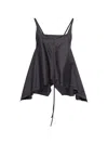 Low Classic A-line Tie-back Blouse In Black