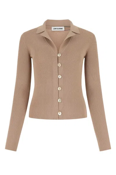 LOW CLASSIC ANTIQUED PINK COTTON BLEND CARDIGAN