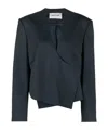 Low Classic Asymmetric Wool-blend Jacket In Black