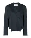 Low Classic Asymmetric Wool-blend Jacket In Black