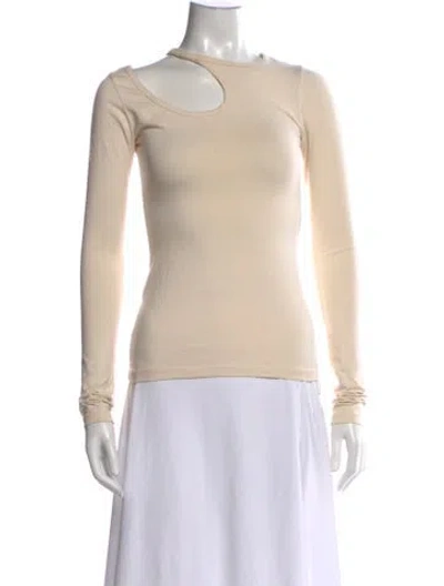 Pre-owned Low Classic Asymmetrical Long Sleeve Top In Neutrals