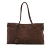 Low Classic Suede Tote Bag In Brown