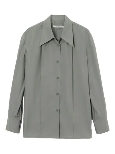 Low Classic Balloon-sleeve Cotton Shirt In Gray