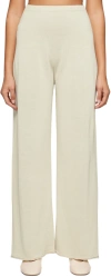 Low Classic See-through Knitted Casual Pants In Beige