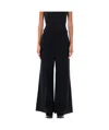 Low Classic Wide Wool Trousers Featuring Pockets In Black