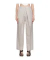 Low Classic Belt Loop Deep Pleated Casual Pants In Nude