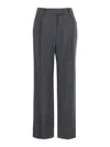 Low Classic Belted Point Trousers In Gray