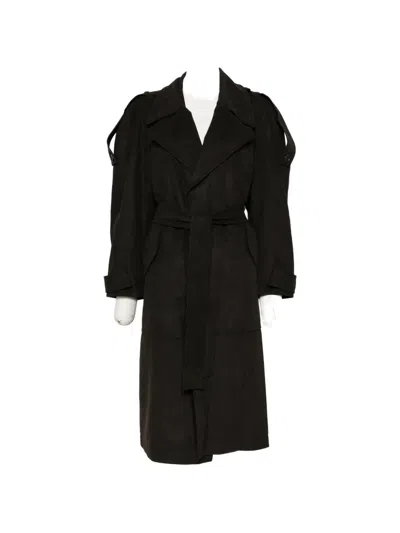 Low Classic Belted Trench Coat In Black