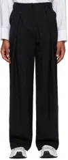 Low Classic Black Belt Loop Point Trousers In Black
