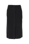 Low Classic Contrast Stitching High-waisted Knee-length Skirt