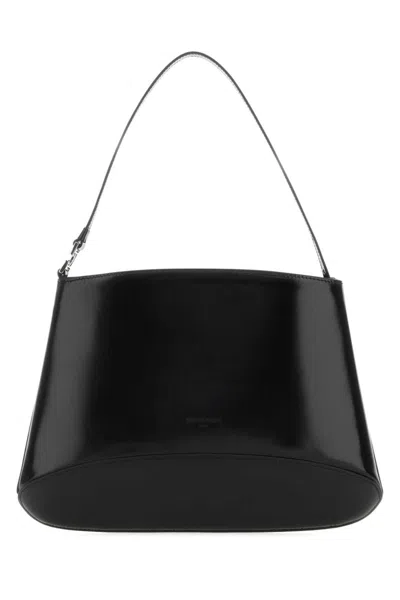 Low Classic Black Leather Shoulder Bag