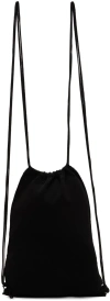 Low Classic Black Punching String Backpack In Black